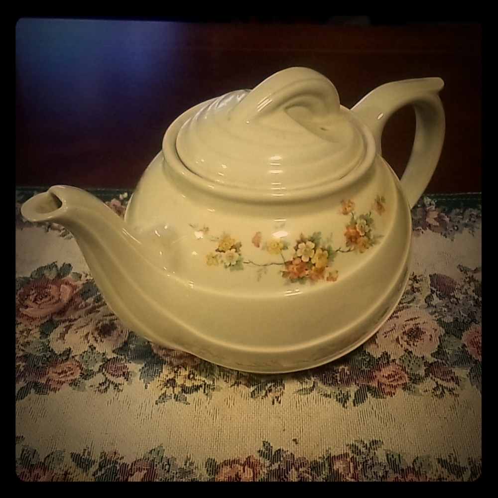 Cream colored tea pot